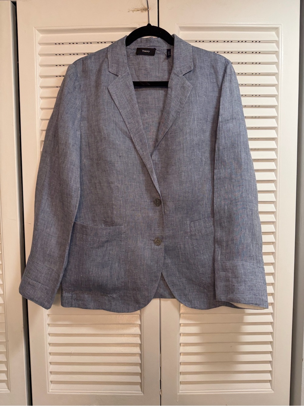Theory Women’s Hemp Patch Pocket Denim Blazer Size 4